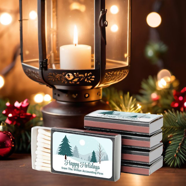 Beautiful Christmas Trees Winter Holiday Party Matchboxes (Creator Uploaded)