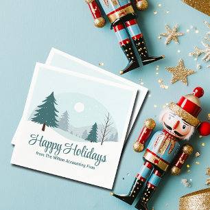 Beautiful Christmas Trees Winter Holiday Party Napkins