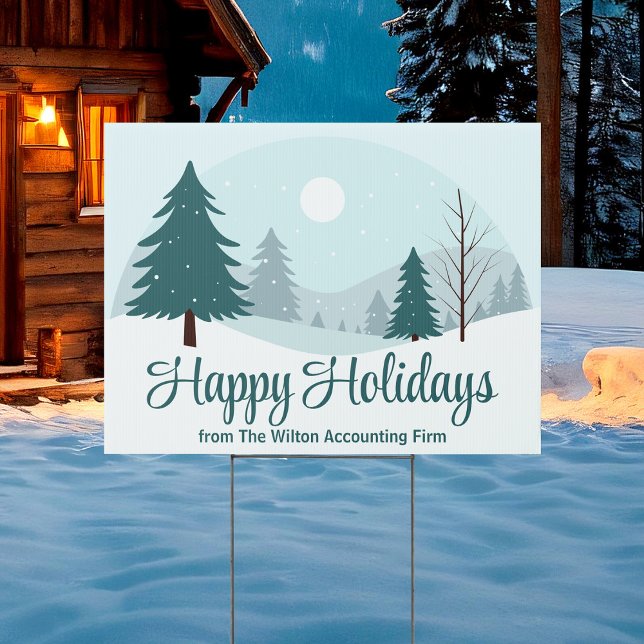 Beautiful Christmas Trees Winter Holiday Party Sign (Creator Uploaded)