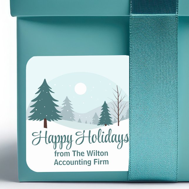 Beautiful Christmas Trees Winter Holiday Party Square Sticker (Creator Uploaded)