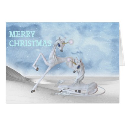 Beautiful Christmas Unicorns Card