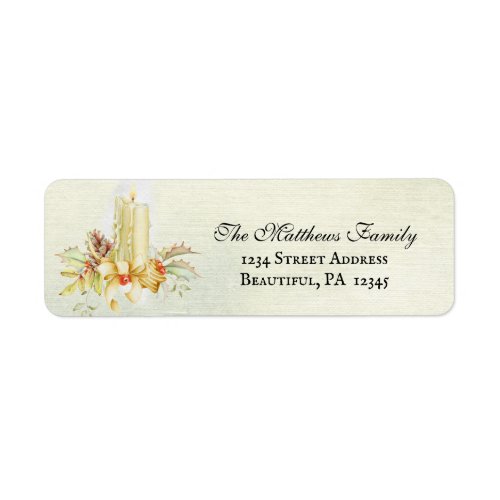 Beautiful Christmas Watercolor Candle Design Label