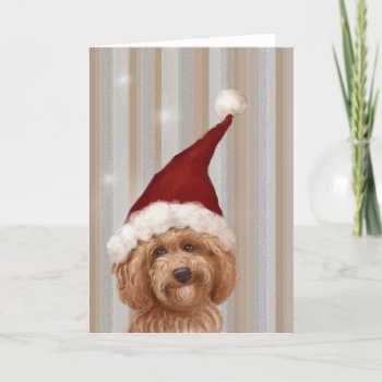 Beautiful Christmast Detailed Dog Painting Card by LabradoodleLove at Zazzle