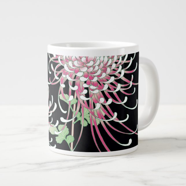 Beautiful Chrysanthemum Fine Japanese Floral Giant Coffee Mug (Front Right)