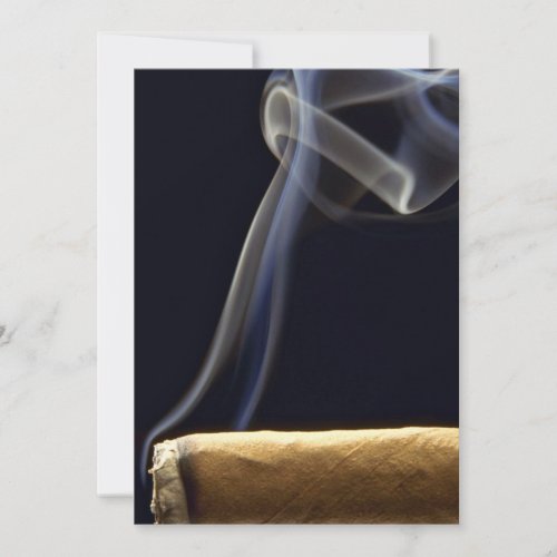 Beautiful Cigar with smoke Personalized Invitations