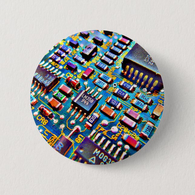 Beautiful Circuitry Button (Front)