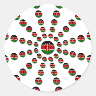 Beautiful Circular Kenyan Flag: A Radial Design Classic Round Sticker