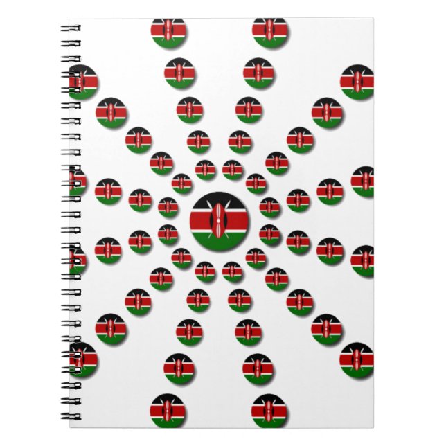 Beautiful Circular Kenyan Flag: A Radial Design Notebook (Front)