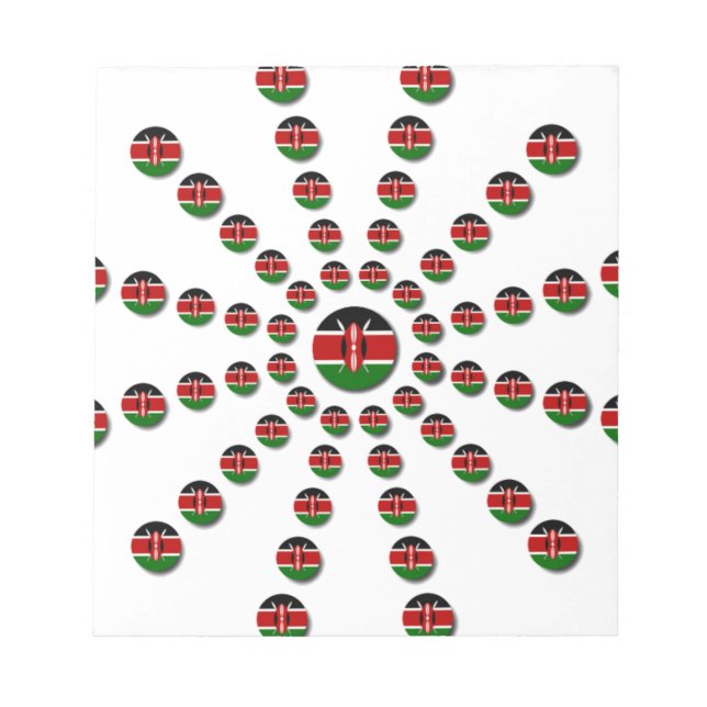 Beautiful Circular Kenyan Flag: A Radial Design Notepad (Front)