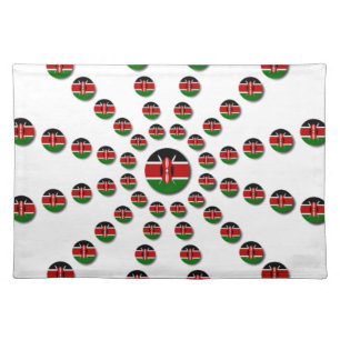 Beautiful Circular Kenyan Flag: A Radial Design Placemat