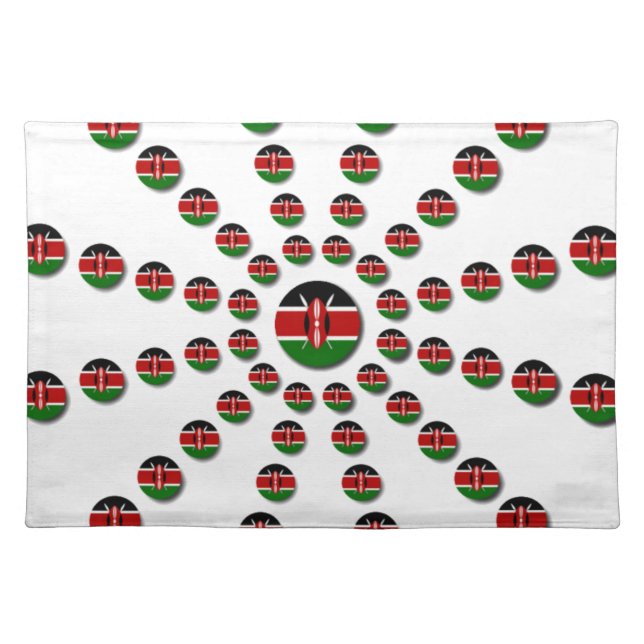Beautiful Circular Kenyan Flag: A Radial Design Placemat (Front)