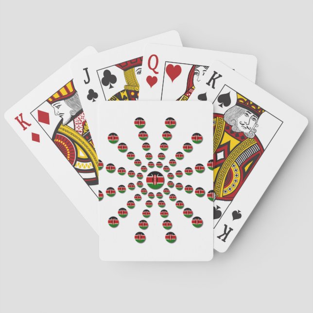 Beautiful Circular Kenyan Flag: A Radial Design Poker Cards (Back)