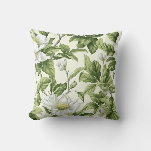 Beautiful classic floral pattern throw pillow (Front)