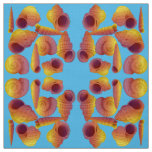 Beautiful Classic Fossil Maritime Shells Azure Fabric