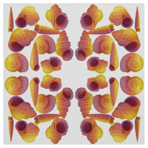 Beautiful Classic Fossil Maritime Shells Fabric