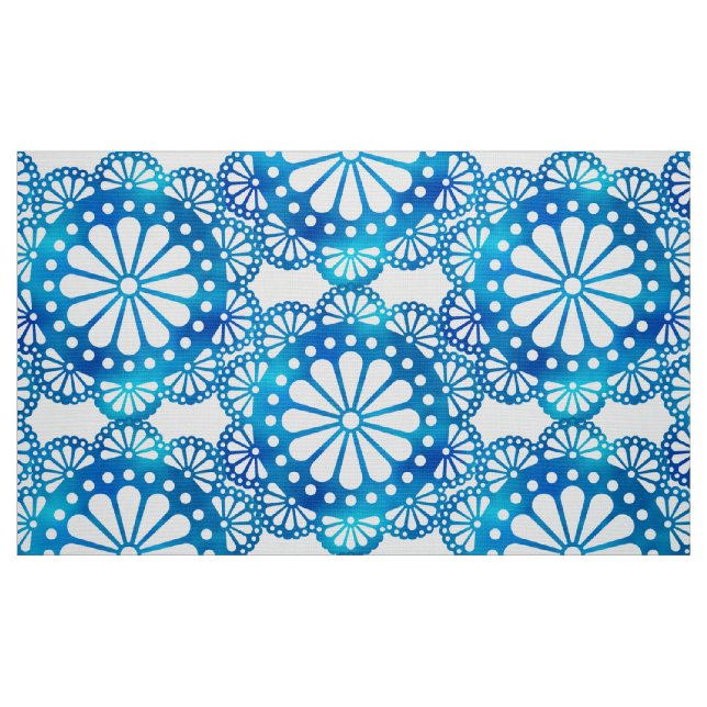 Beautiful & classic indigo blue and white pattern fabric (Fat Quarter)