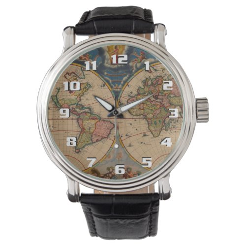 Beautiful Classic Looking Vintage old world Map Watch