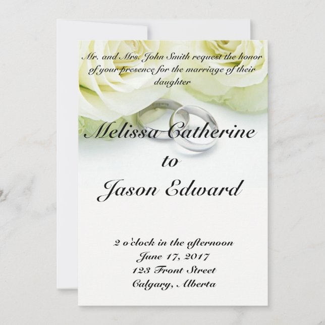 Beautiful Classic Wedding Invitation (Front)
