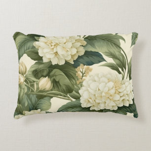 Beautiful classic white floral pattern accent pillow