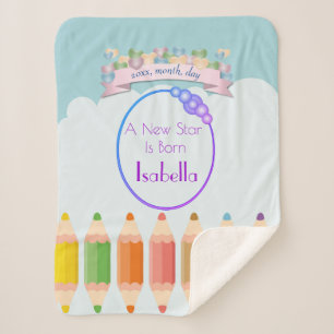 Beautiful Classy Chic Elegant Pastel Colors Sherpa Blanket