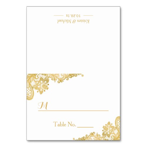 Beautiful Classy Gold Lace Wedding Seating Place Table Number
