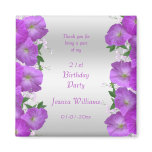 Beautiful Classy Petunias Floral Birthday Magnet