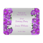 Beautiful Classy Petunias Floral Birthday Magnet