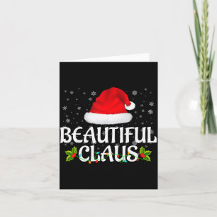 Beautiful Claus Christmas Lights Pajama Family Mat Card