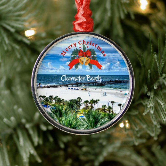 Beautiful Clearwater Beach, Florida Metal Ornament (Tree)