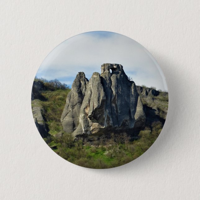 Beautiful Cliffs Photo Round Badge Button (Front)