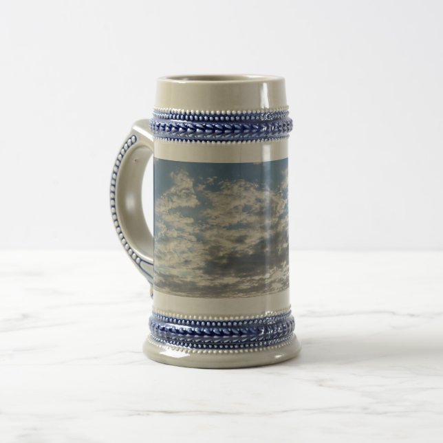 Beautiful Clouds Gray /Blue 22 oz Stein (Front Left)