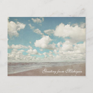 Beautiful Clouds Over Lake Michigan Beach Postcard