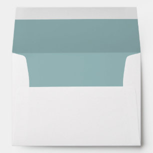 Beautiful Coastal Blue Solid Inside Color Envelope