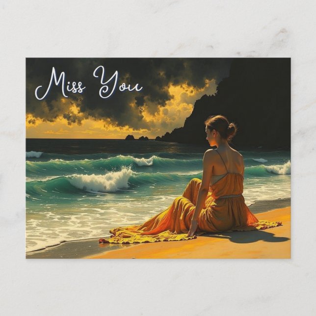 Beautiful Coastal Night | Missing You Postcard (Front)