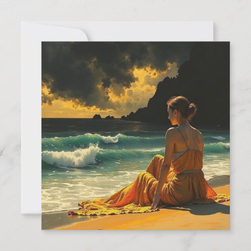 Beautiful Coastal Night Seaside Reflection | Blank