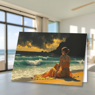 Beautiful Coastal Night Thinking About You Card
