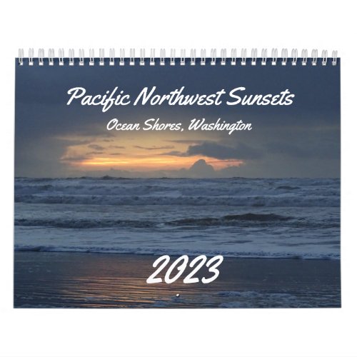 Beautiful Coastal Washington Ocean Sunset Photo Calendar