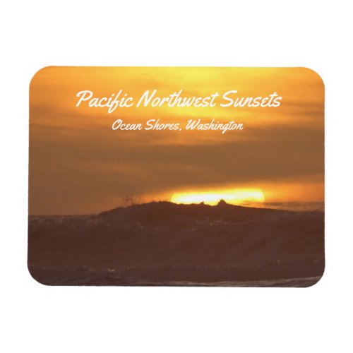 Beautiful Coastal Washington Ocean Sunset Photo Ma Magnet