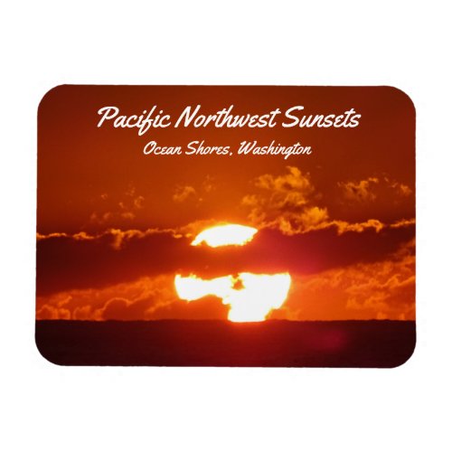 Beautiful Coastal Washington Ocean Sunset Photo Ma Magnet