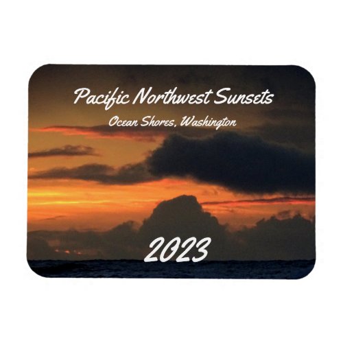 Beautiful Coastal Washington Ocean Sunset Photo Ma Magnet