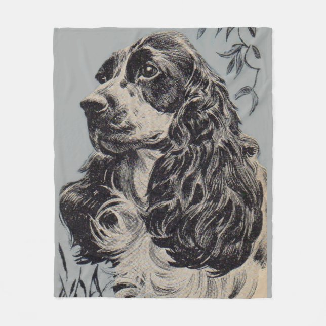 beautiful cocker spaniel fleece blanket (Front)