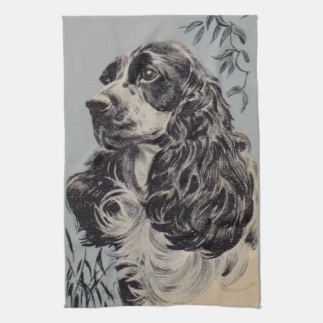 beautiful cocker spaniel kitchen towel (Vertical)