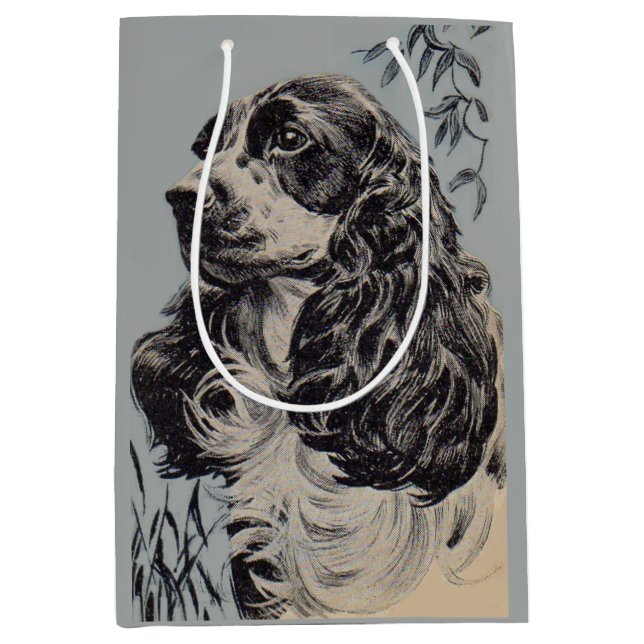 beautiful cocker spaniel medium gift bag (Front)