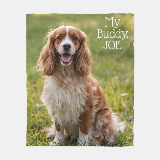 Beautiful Cocker Spaniel Personalized Fleece Blanket (Front)