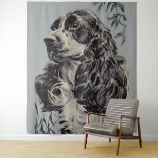 beautiful cocker spaniel tapestry