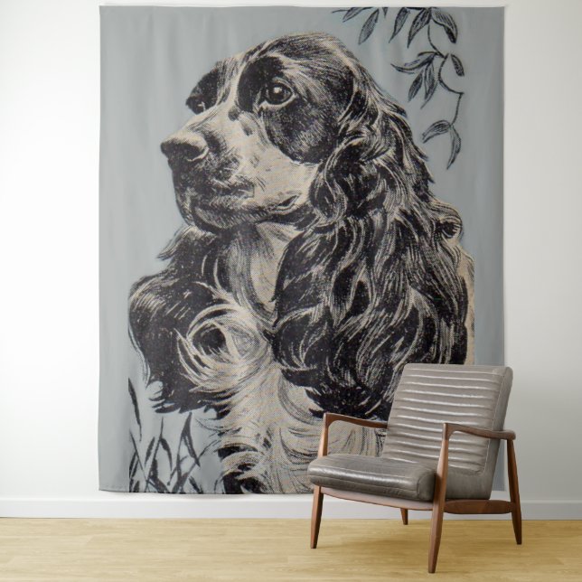 beautiful cocker spaniel tapestry (In Situ)