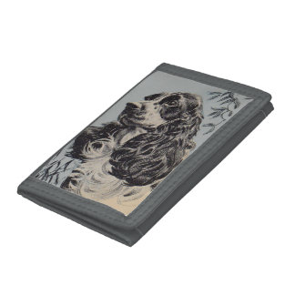 beautiful cocker spaniel trifold wallet