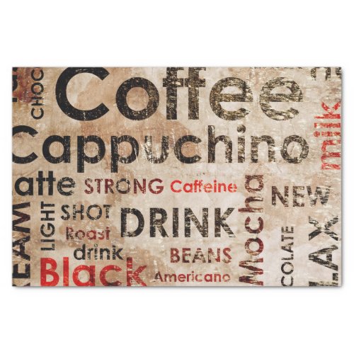 Beautiful Coffee Espresso Cappucino Pattern Tissue Paper