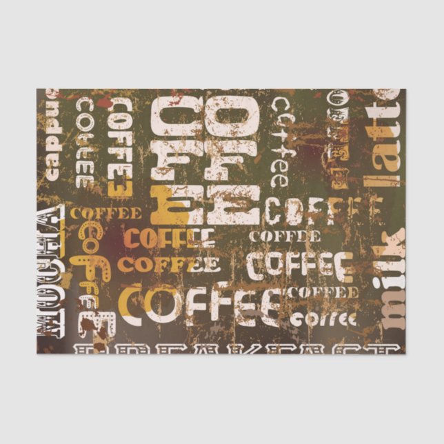 Beautiful Coffee Espresso Design Tissue Paper (Front)
