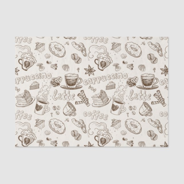 Beautiful Coffee Espresso Design Tissue Paper (Front)